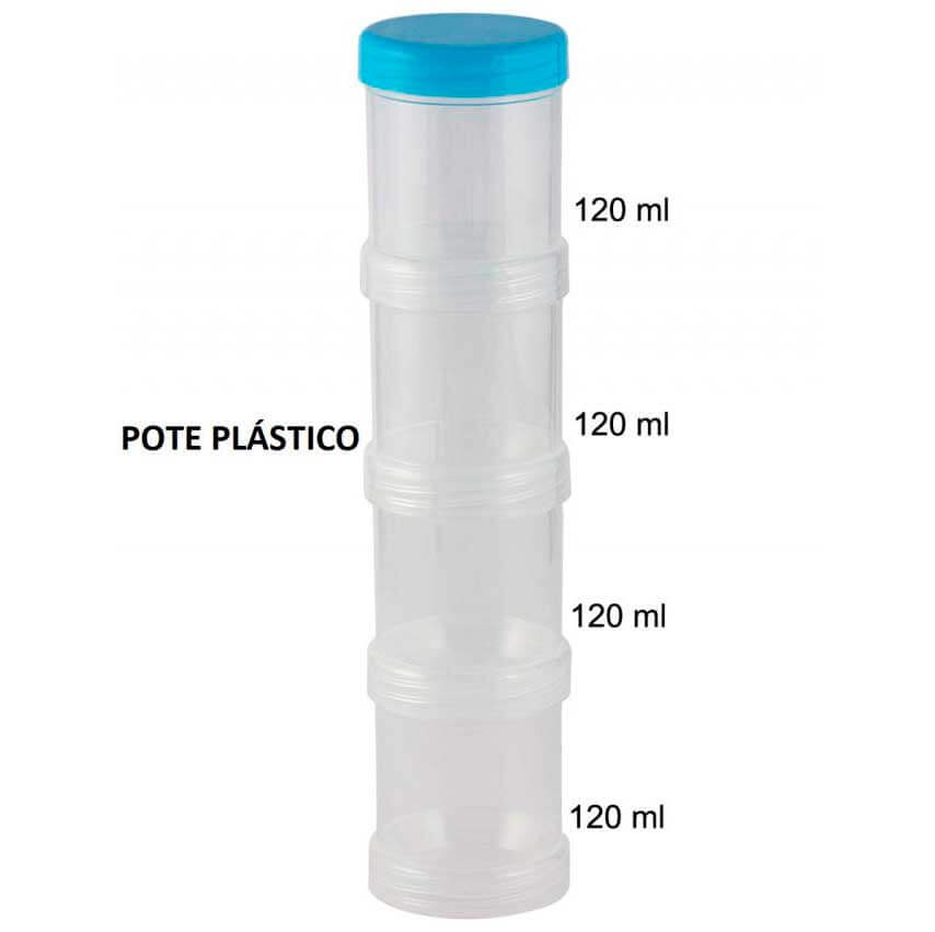 Pote Torre 120ml - Alta Transparência e Design Moderno